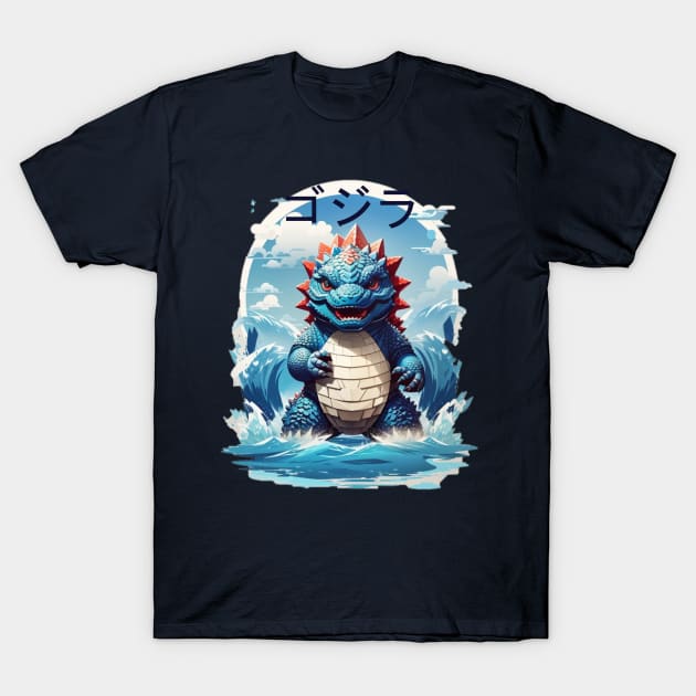 japanese fun kids gojira T-Shirt by AOAOCreation